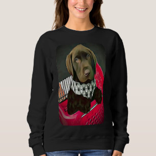 Schokolade Reittier Welpe in einem Lebensmittelges Sweatshirt