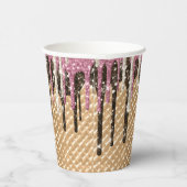 Schokolade Rosa Eiscreme Glitzer Tropfen Pappbecher (Rechts)