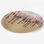 Schokolade Rosa Eiscreme Glitzer Tropfen Pappteller (Schrägansicht)