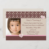 Schokolade Rosa Foto Geburtstag Einladung (Vorne/Hinten)