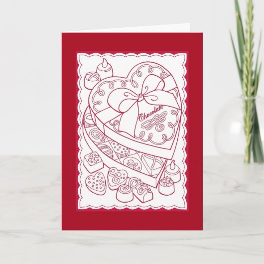 Schokolade Roter Valentinstag Feiertagskarte (Vorderseite)