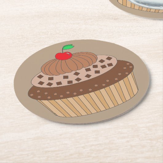 Schokolade Runder Pappuntersetzer (Angewinkelt)