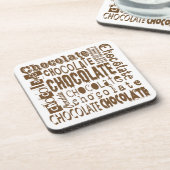 Schokolade Schriftart Jumble Cork Backed Untersetz Untersetzer (Linke Seite)