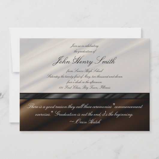 Schokolade Seide Abschluss Einladung/Ankündigung Einladung (Vorderseite)