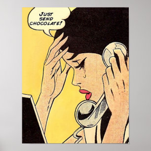 Schokolade Senden Vintage Comic-Kunst Poster