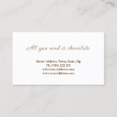 Schokolade Shop Schokolade Schwarz-weiße Süßigkeit Visitenkarte (Rückseite)