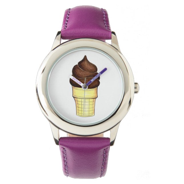 Schokolade Soft Serve Ice Creme Cone Dessert Watch Armbanduhr (Vorderseite)