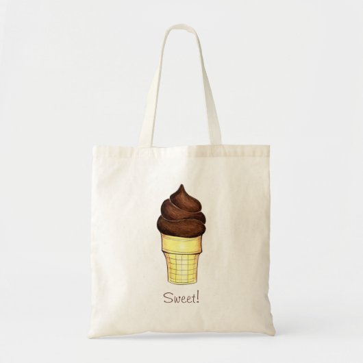 Schokolade Soft Serve Ice Creme Cone Sweet Tasche (Vorne)