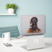 Schokolade-Spaniel-Welpe Aufkleber (Laptop auf Schreibtisch)