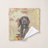 Schokolade-Spaniel-Welpe Badhandtuch Set (Waschlappen)
