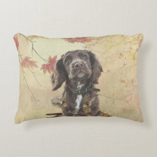 Schokolade-Spaniel-Welpe Dekokissen