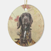 Schokolade-Spaniel-Welpe Keramik Ornament (Links)