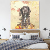 Schokolade-Spaniel-Welpe Leinwanddruck (Insitu (Schlafzimmer))