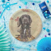 Schokolade-Spaniel-Welpe Pappteller (Party)