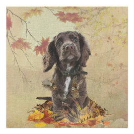 Schokolade-Spaniel-Welpe Poster