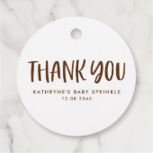 Schokolade Sprinkle Donut Baby Sprinkle Vielen Dan Geschenkanhänger (Rückseite)