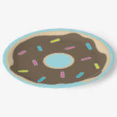 Schokolade Sprinkle Donut Boy Geburtstagsparty Pappteller (Schrägansicht)