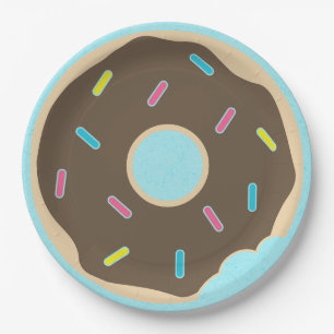Schokolade Sprinkle Donut Boy Geburtstagsparty Pappteller