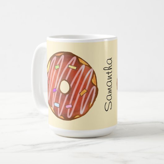 Schokolade Sprinkle Donut Kaffeetasse (Vorderseite Links)