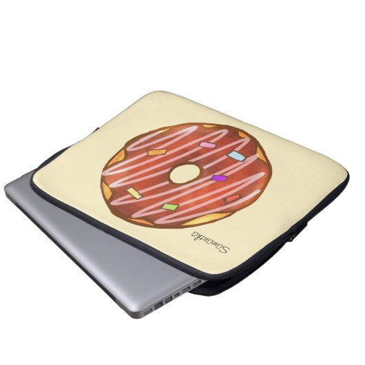 Schokolade Sprinkle Donut Laptopschutzhülle (Vorne Knopf)