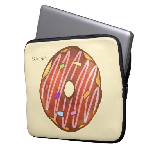 Schokolade Sprinkle Donut Laptopschutzhülle (Vorderseite Links)