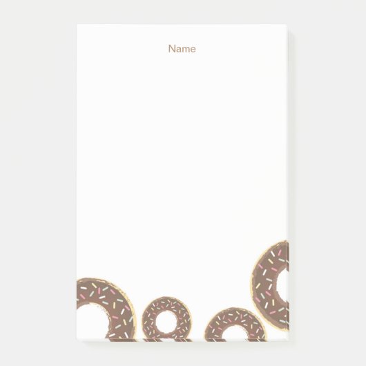 Schokolade Sprinkle Donut Post it Notes Post-it Klebezettel (Vorderseite)