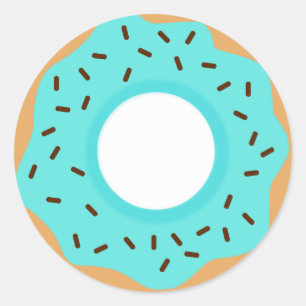 Schokolade Sprinkles Blue Donut Runder Aufkleber