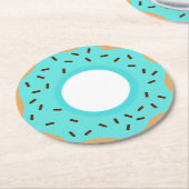 Schokolade Sprinkles Blue Donut Runder Pappuntersetzer (Angewinkelt)