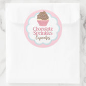 Schokolade Sprinkles Cupcake Scallop-Etikett Runder Aufkleber (Tasche)