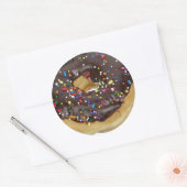 Schokolade Sprinkles Donut Feinschmecker Dessert S Runder Aufkleber (Umschlag)