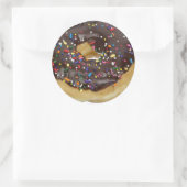 Schokolade Sprinkles Donut Feinschmecker Dessert S Runder Aufkleber (Tasche)