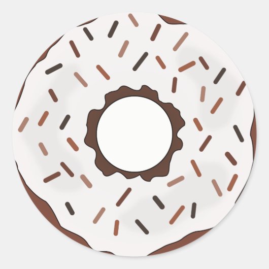 Schokolade Sprinkles Donut Runder Aufkleber (Vorderseite)