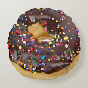 Schokolade Sprinkles Donuts Funny Doughnut Look Rundes Kissen