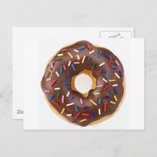Schokolade Sprinkles Doughnut Postkarte (Vorne/Hinten)