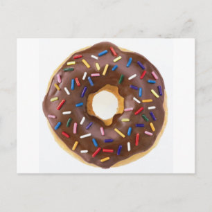 Schokolade Sprinkles Doughnut Postkarte