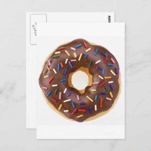 Schokolade Sprinkles Doughnut Postkarte (Vorne/Hinten)