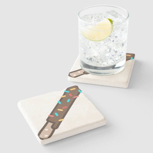 Schokolade Steinuntersetzer (Seitenansicht)