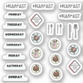 Schokolade Strawberry Breakfast Planner Stickers Aufkleber (Vorderseite)