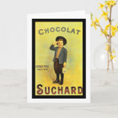 Schokolade Suchard 3 Vintage und Junge Karte (Gelbe Blume)