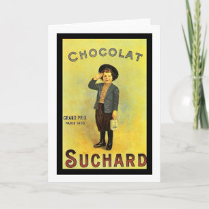 Schokolade Suchard 3 Vintage und Junge Karte