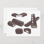 Schokolade Süßigkeiten Konditorei Leckereien Küche Postkarte (Vorne/Hinten)