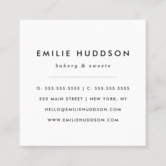 Schokolade, Süßigkeiten, Kuchenladen, Konditorei Quadratische Visitenkarte (Rückseite)