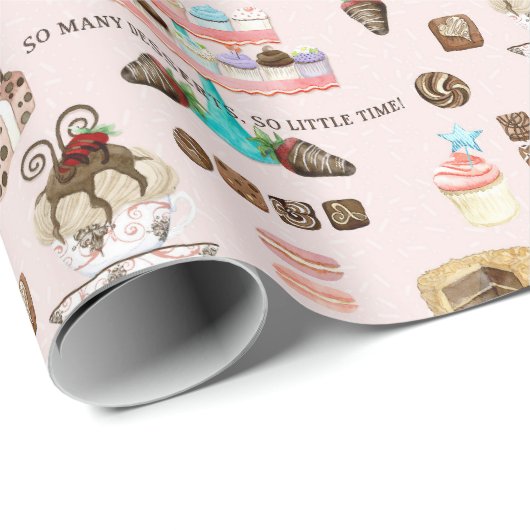 Schokolade Süßigkeiten Leckereien Cupcakes/Kuchen Geschenkpapier (Rolleneckpunkt)