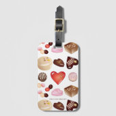 Schokolade Süßwaren Herzstück Muster Gepäckanhänger (Vorderseite Vertikal)
