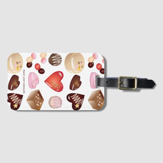 Schokolade Süßwaren Herzstück Muster Gepäckanhänger (Vorderseite (Horizontal))