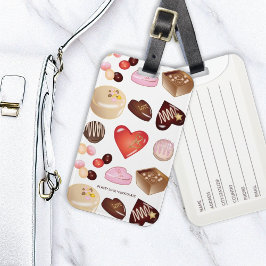 Schokolade Süßwaren Herzstück Muster Gepäckanhänger