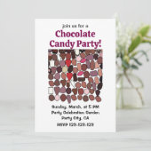 Schokolade Süßwaren Süßwaren Feiern Party Einladung (Stehend Vorderseite)