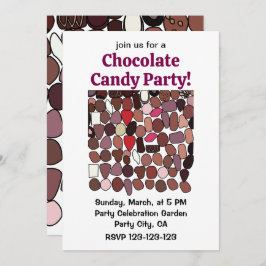 Schokolade Süßwaren Süßwaren Feiern Party Einladung