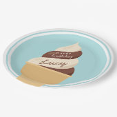 Schokolade Swirl Ice Cream Kindergeburtstag Party Pappteller (Schrägansicht)