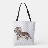 Schokolade & Tan Daple Long Hair Dackel & Paws Tasche (Rückseite)